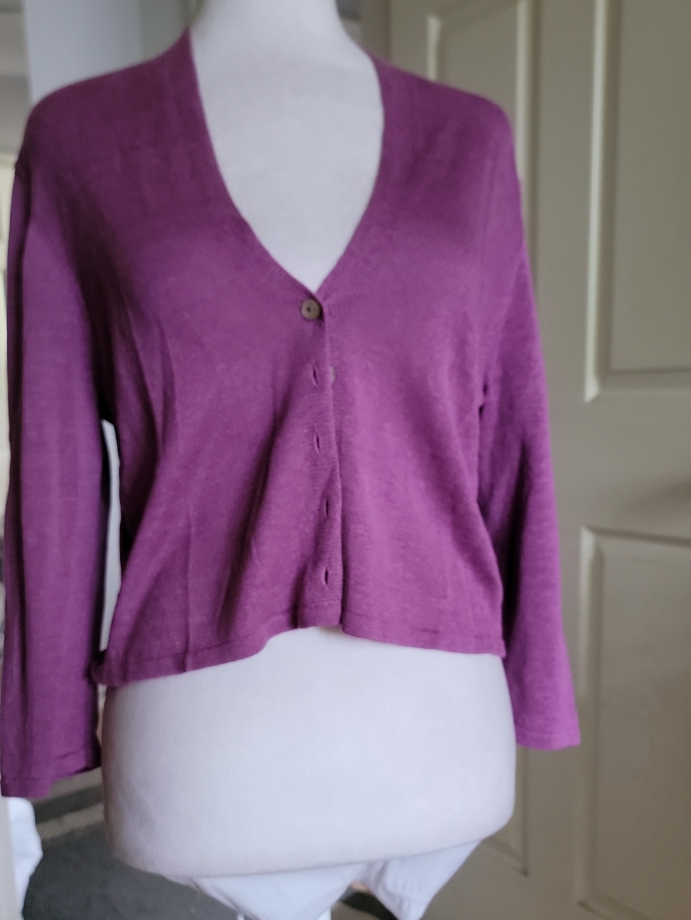 Women’s V-Neck Lightweight Cardigan - Purple